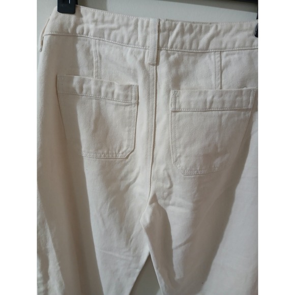 NOVA VINTAGE Cream Wide Leg Jeans Womens Size 27 Cotton High Rise - Picture 3 of 7